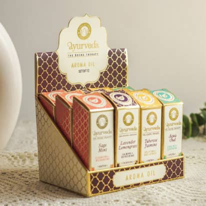 Aroma oil (Vata/Pitta/Kapha/Tridosha) 10 ml (set of 12) - for wholesale by Ayurveda Specialist B.V.