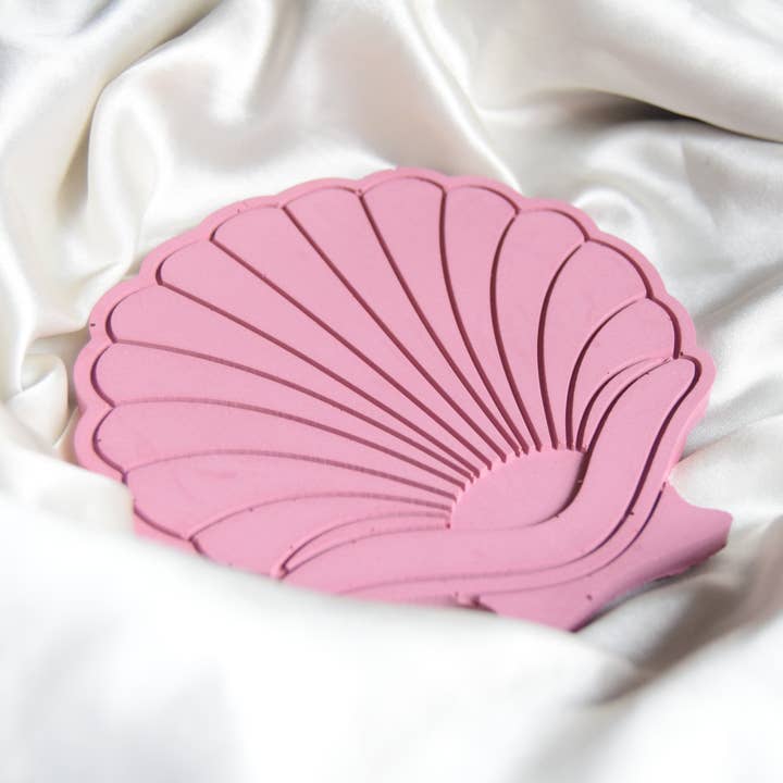 Jesmonite Shell Coaster - Pastelllila | Peppermint für den Großhandel von Fox and Bunny Rise