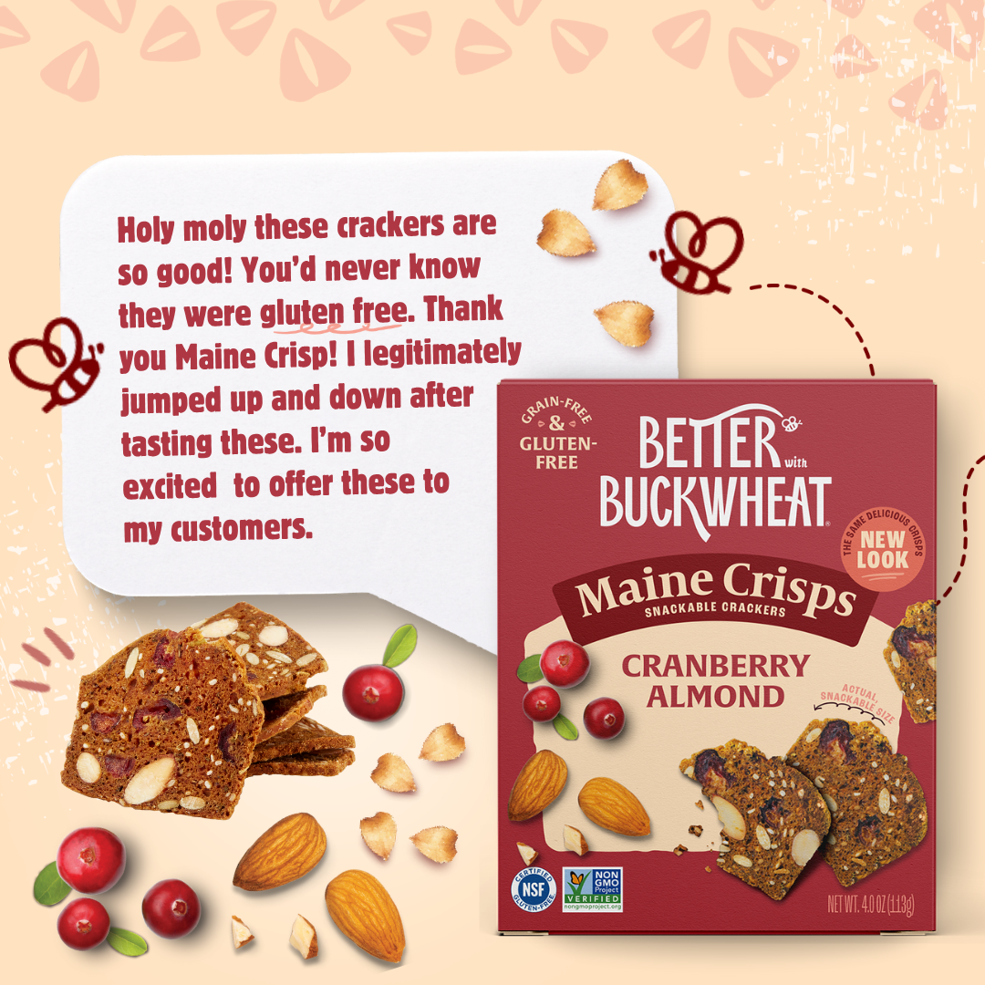 Better with Buckwheat | Maine Crisps - Wholesale Crackers - Cranberry Almond Crisps | Gluten-Free Crackers | Charcuterie2