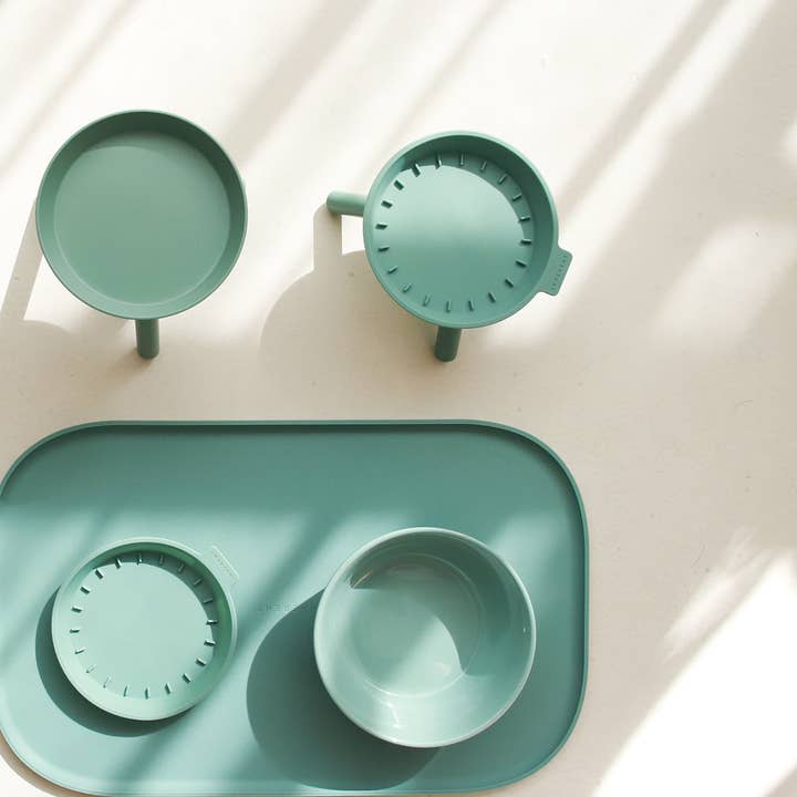 Pets So Good - Wholesale Pet Bowl - Cat/Dog - Oreo Elevated Pet Feeder Table . Jade Green . Short6