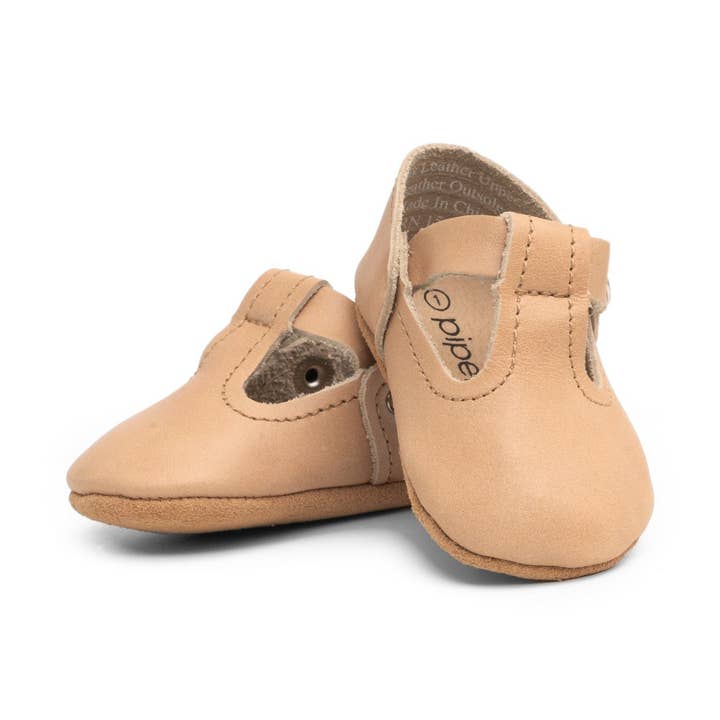 Tan - T-Strap Mary Jane - Soft Sole for wholesale by Piper Finn