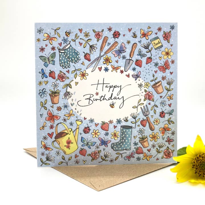 Birthday Card - Birthday Gardening for wholesale by Ink and Snail Limited