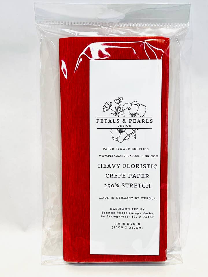 Crepe de floristería pesado rojo oscuro para venta al por mayor de Petals and Pearls Design