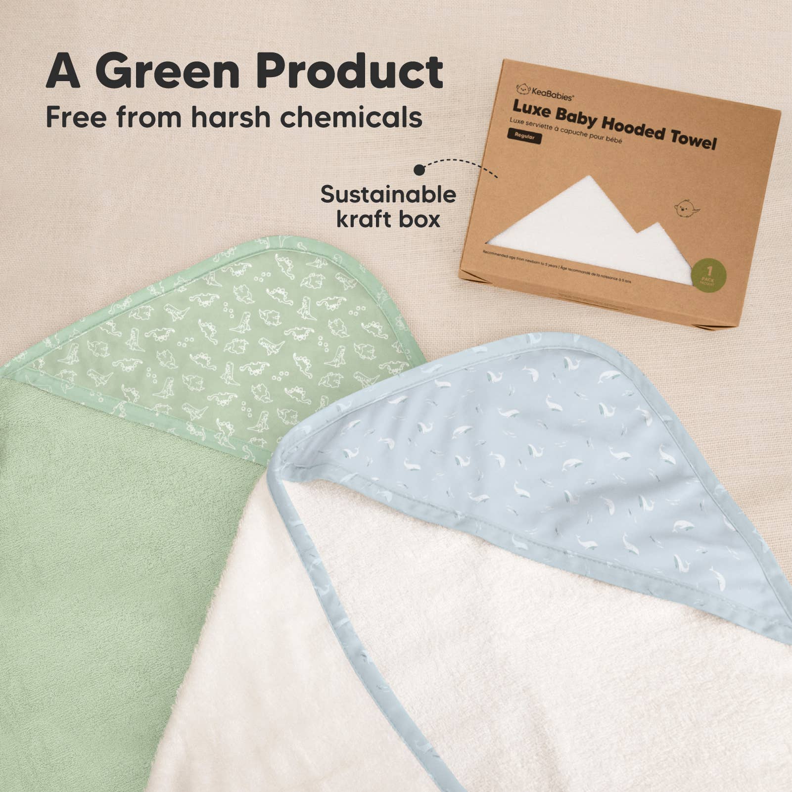 Blue Whale KeaBabies Luxe Baby Hooded Towel for wholesale on Faire7