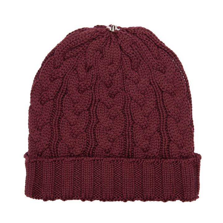 Charlie Cable Hat - Merlot for wholesale by Lindo F