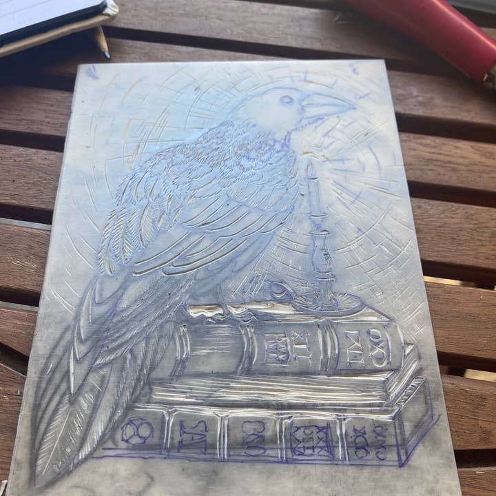 Kathie Studio - Wholesale Halloween Card - Poe Raven Halloween Greeting Card2