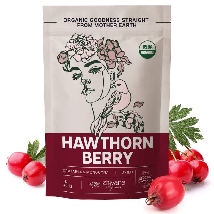 Organic Hawthorn Berry Dried - 1 LB for wholesale by Zhivana Organics