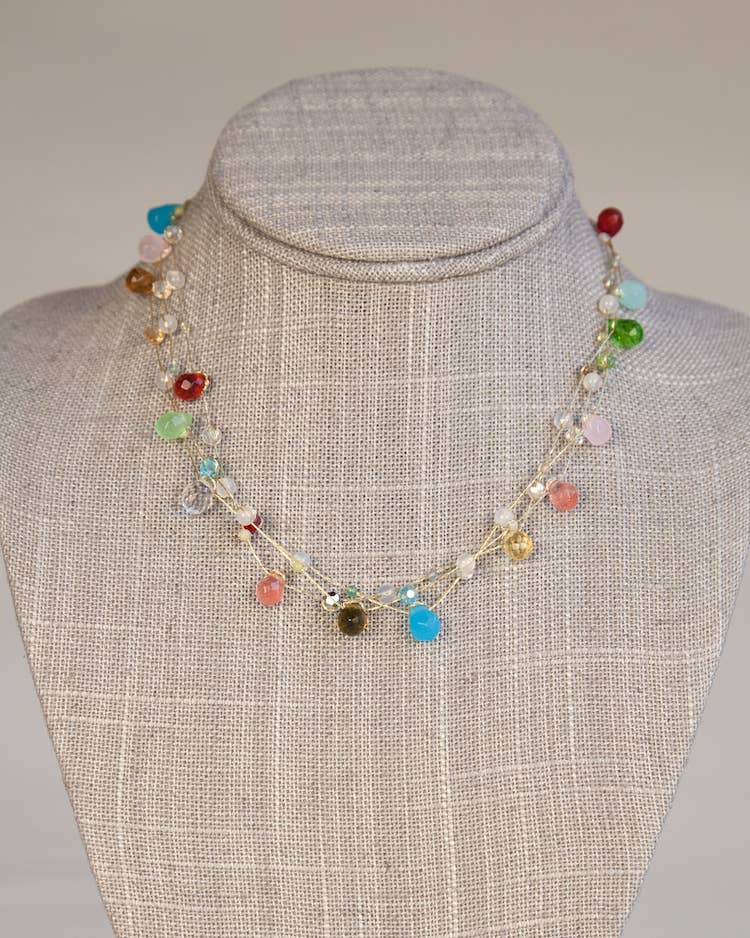 Crossroads Accessories Inc - Vente Collier de perles - Collier en fil de soie multicolore