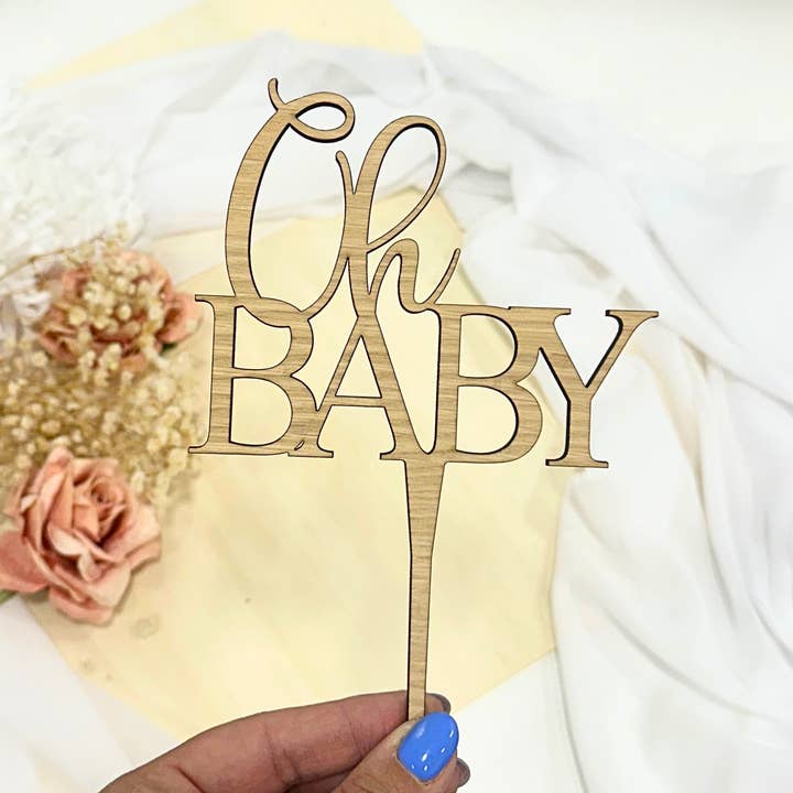 Oh Baby-taarttopper voor wholesale door Harwill and Fox