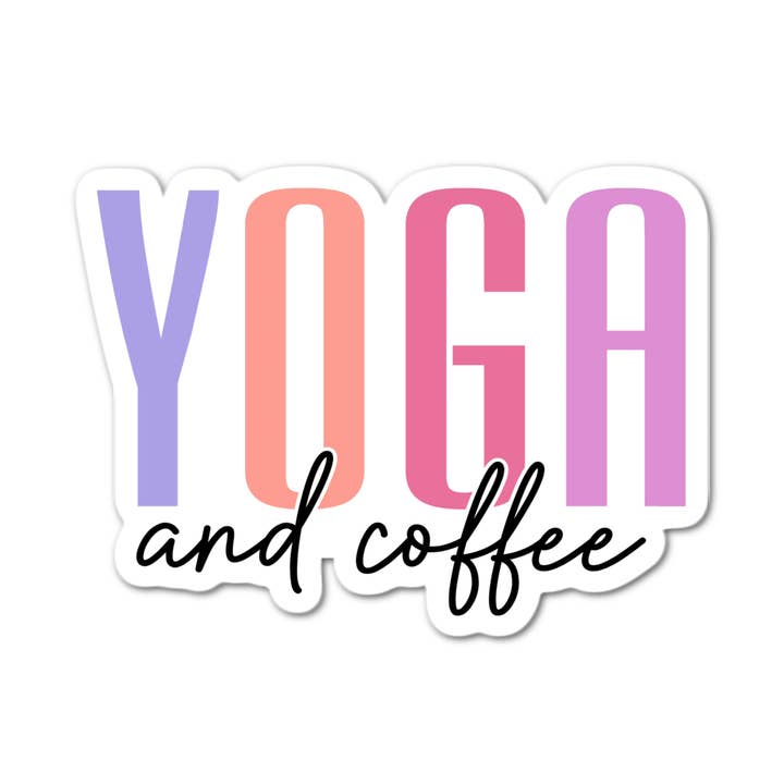 Yoga and Coffee Sticker for wholesale by Stick-It Expressions