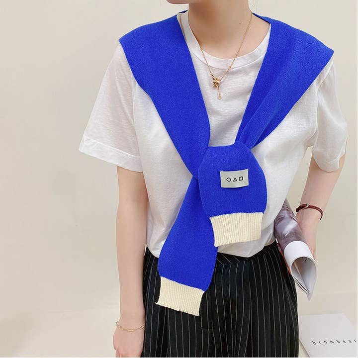 VividLux - Wholesale Wrap - Women's - Cozy Colorblock Knit Shawl16