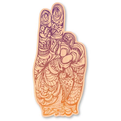Morris Magnets - Wholesale Sticker - Mini Wood Sticker - Zentangle Mudra 2