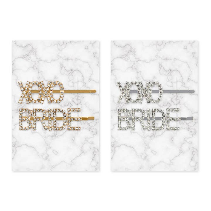 Weddingstar Inc. - Wholesale Hair Clip - Women's - Rhinestone Bridal Party Word Hair Clips - XOXO Bride