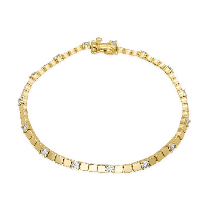 Luxenter - Wholesale Tennis Bracelet - Pulsera Luxenter de Plata de Ley 925 y Circonita Brillante acabado oro 18k - Dorane0