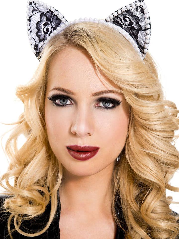 Music Legs Pearl Cat Ear Headband ML70823 for wholesale by Lingerie Mart