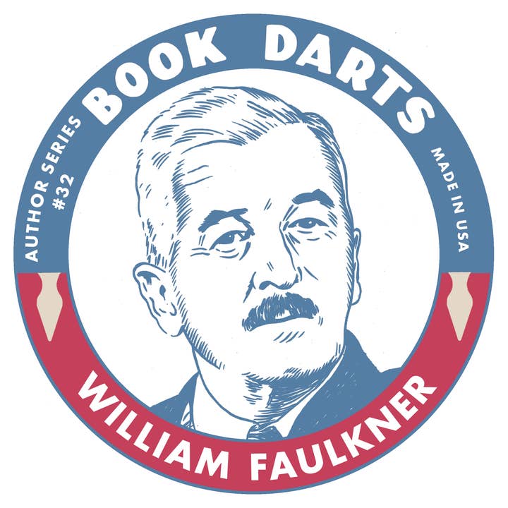 Tin Book Dart - Author Series # 32 - William Faulkner for wholesale by Book Darts