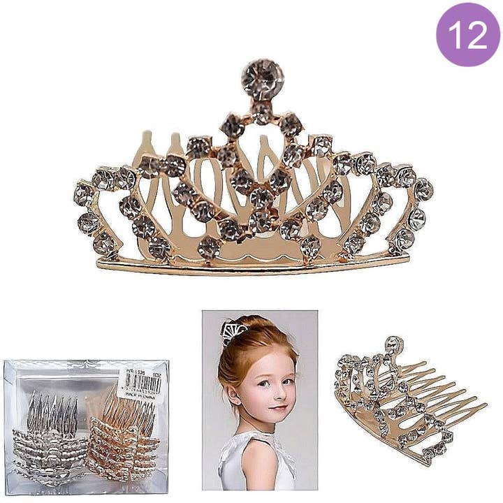 Dozen Tiny Mini Tiara for Hair Cake topper for wholesale by Diacly
