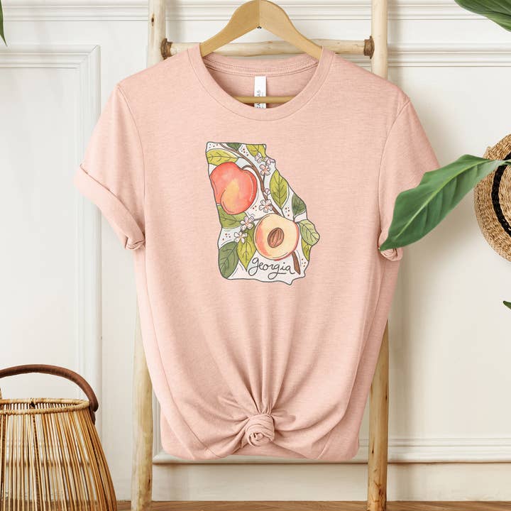 Georgia Peach Unisex Cotton Blend Tee for wholesale by Sticker Girl, formerly KPB Apparel