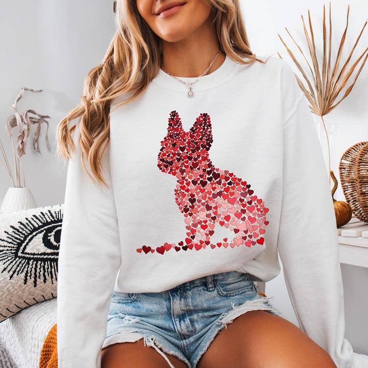 NVC Ecommerce LLC - Wholesale T-Shirt (Graphic) - Women's - French Bulldog T-Shirt, Valentine Dog, Dog Lover Sweater