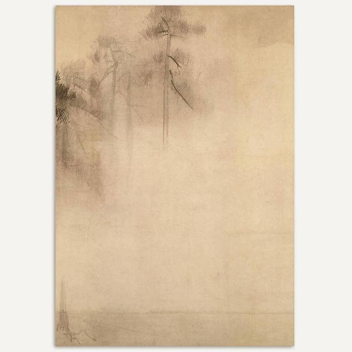 Modern Antique Prints - Wholesale Art Print - Wabi-Sabi Pine Sketch – Minimalist 2-Piece Picture Set5
