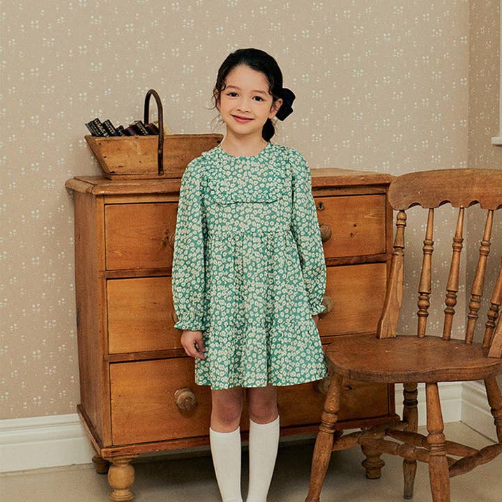 Green Floral Print Dress for wholesale by ToTo Heros