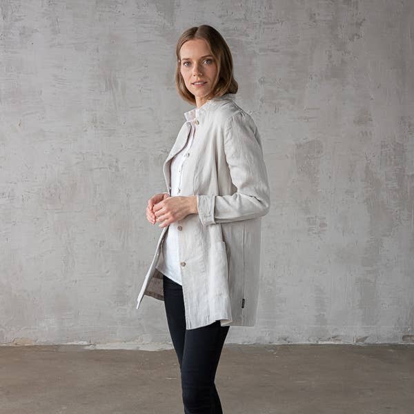 LinenMe - Wholesale Jacket - Women's - Linen Jacket Short Silver Paolo