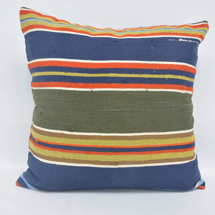 Kilim Kissenbezug 22x22 Personalisierte Türkische Gestreift für den Großhandel von Kilim Pillow Decors