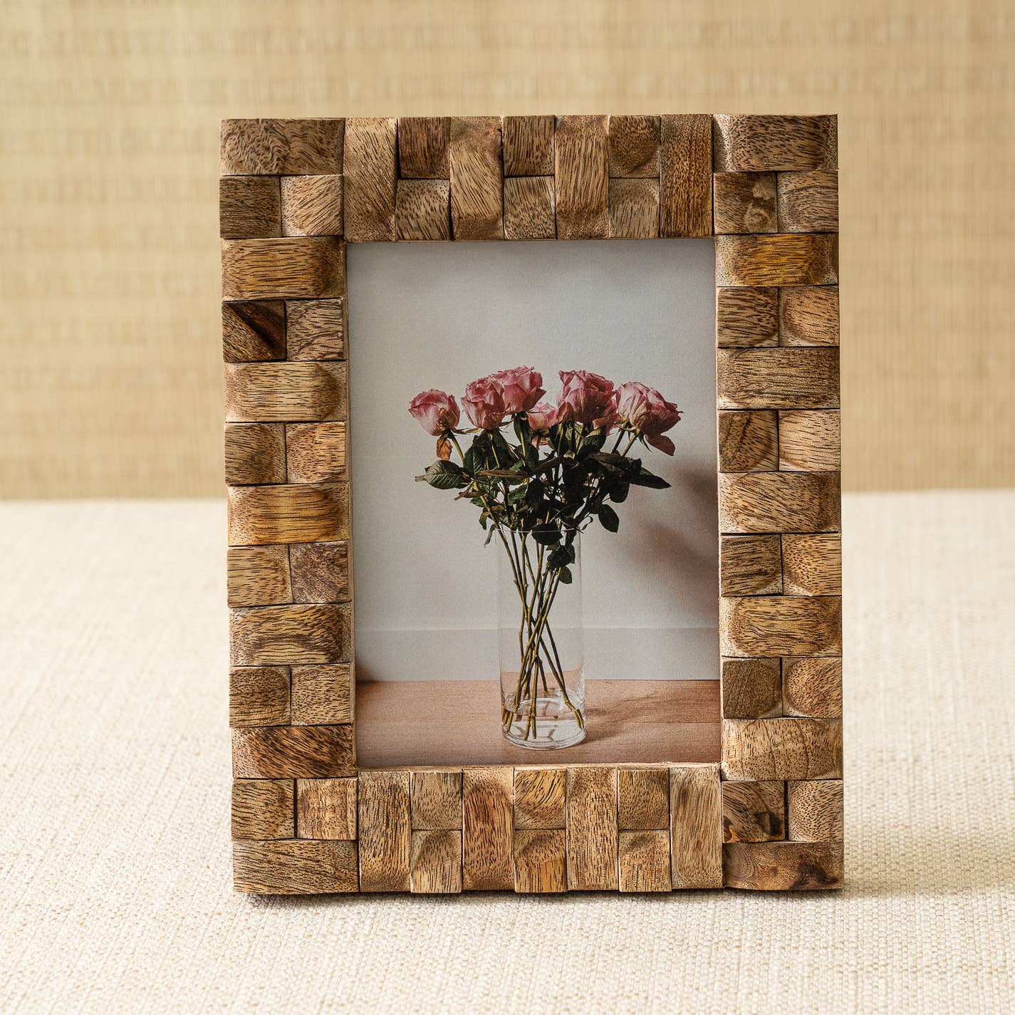India Handicrafts Inc - Wholesale Picture Frame - Wood Block Photo Frame0
