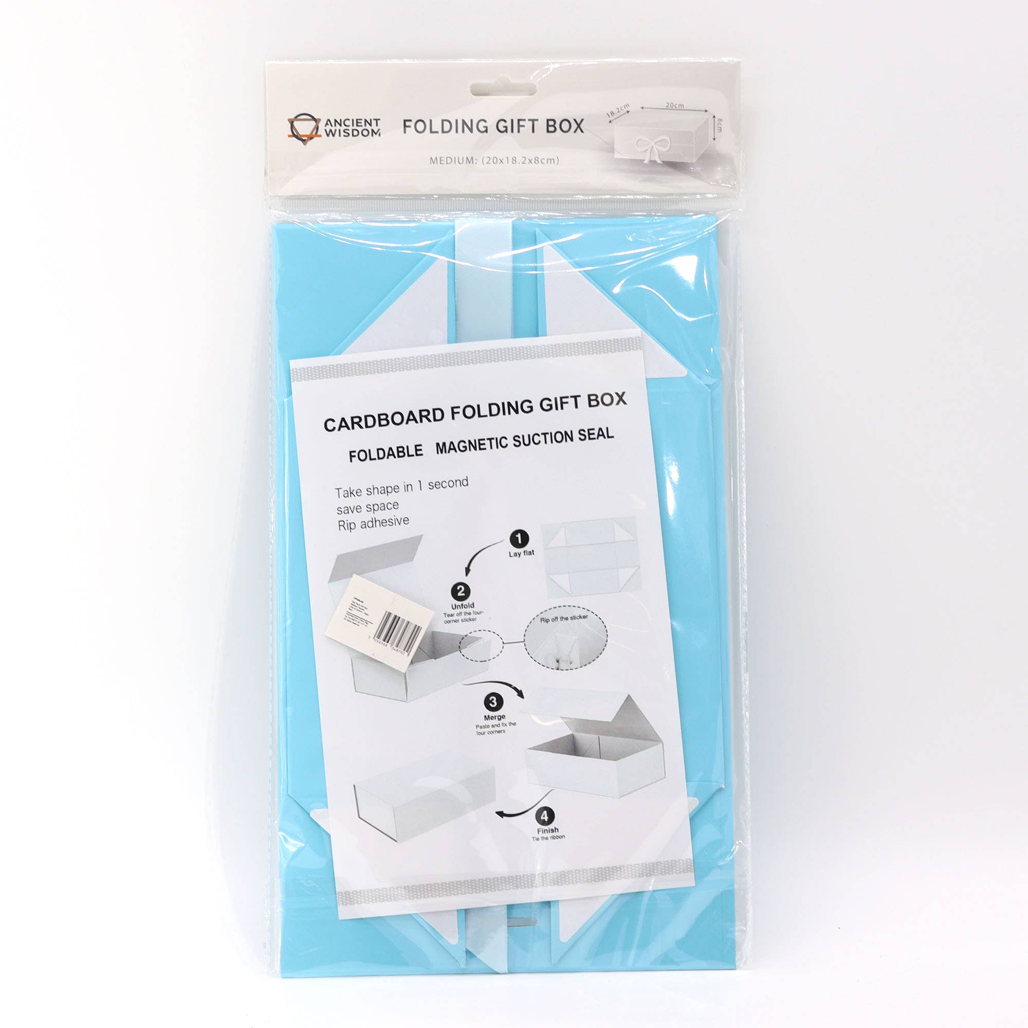 AW Artisan - Venta al por mayor Caja de regalo - Caja de Regalo con Lazo - 20x18.2x8cm - Azul Bebé1