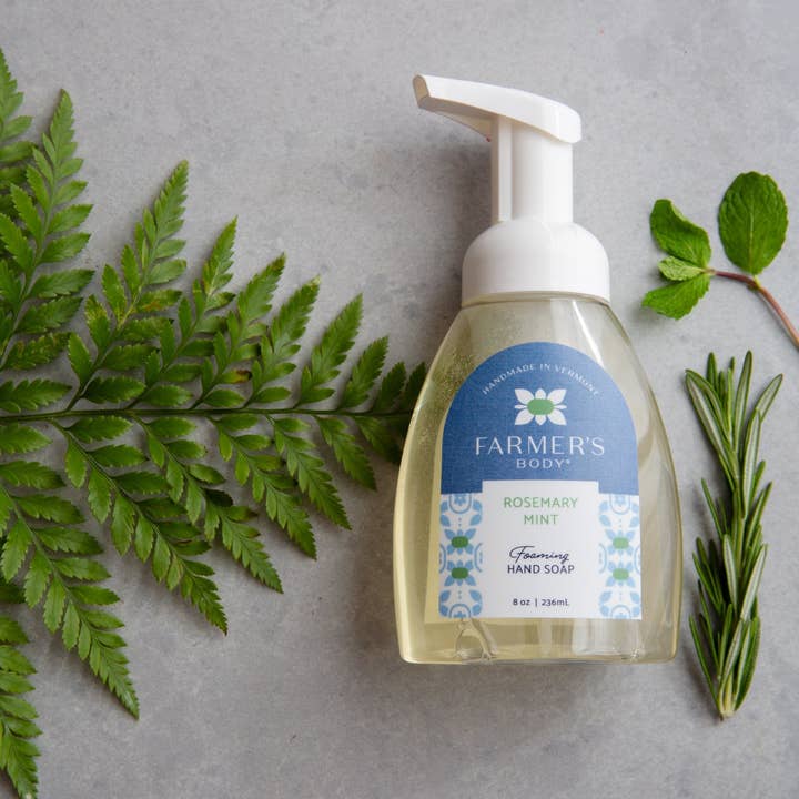 Rosemary Mint Foaming Soap for wholesale by Farmer's Body