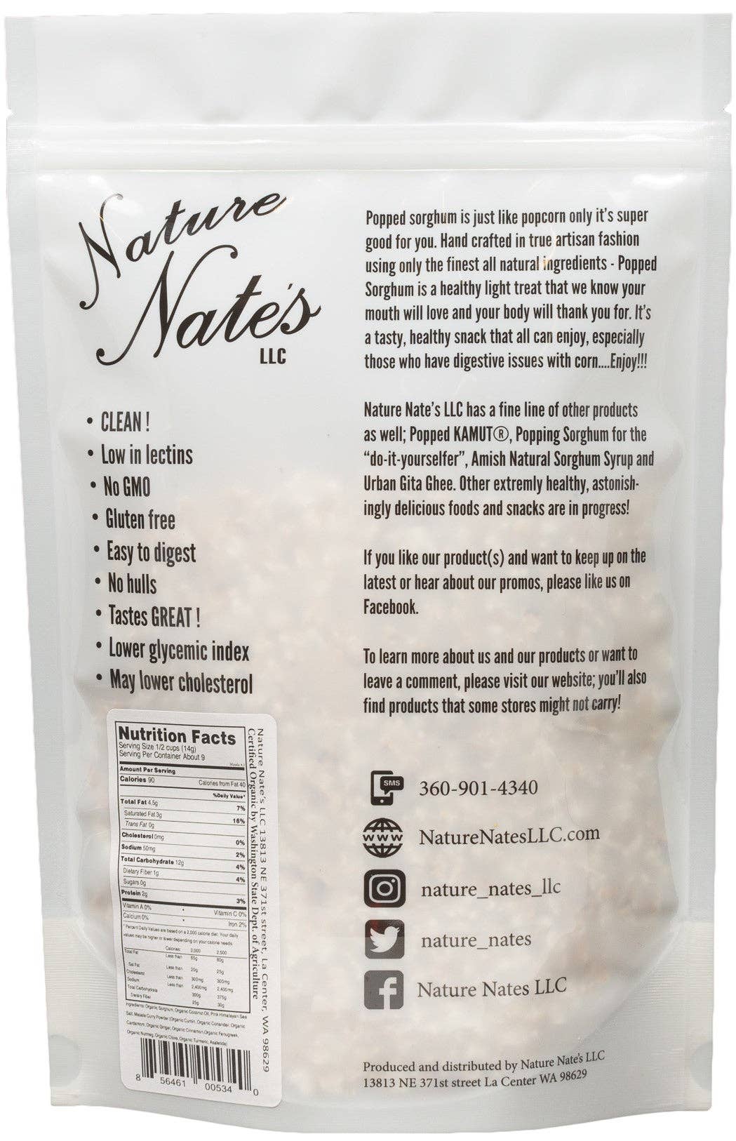 Nature Nate's LLC - Wholesale Gepofte snack - Gepofte Sorghum Masala1