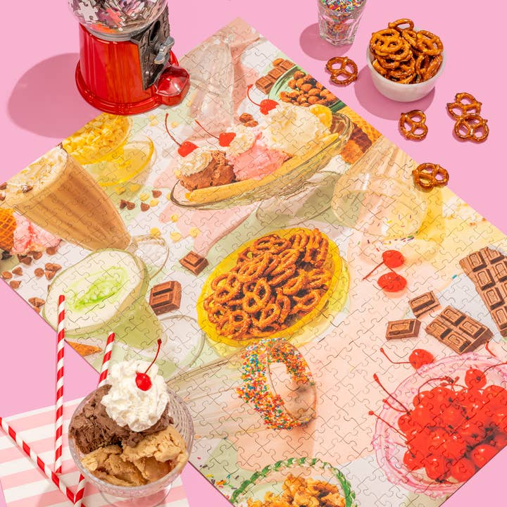 Pezel Puzzles - Wholesale Puzzle - Adult - Spilt Milk | 500 Piece Jigsaw Puzzle w/ Canvas Bag