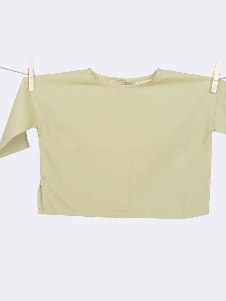 Overhemd zonder kraag van biologisch popeline voor wholesale door KAKIMATE