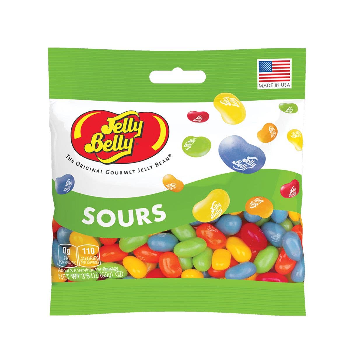 Grandpa Joe's Candy Shop - Wholesale Gummy - Jelly Belly Sours Jelly Beans Peg Bags, 12ct