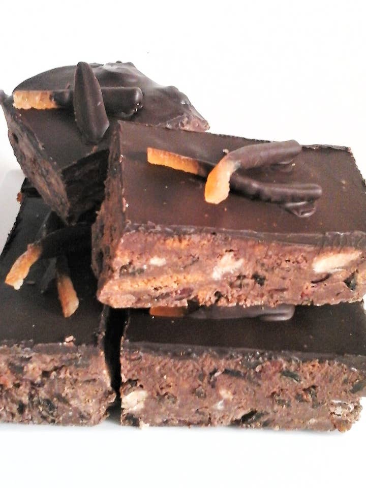 Grand Marnier & Chocolate Orange Tiffin ( Large Box of for wholesale by Anthony James Chocolate