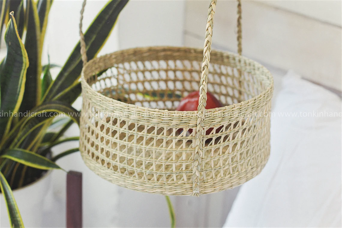 Tonkin Handicraft - Wholesale Basket - Seagrass Hanging fruit 3-tiers basket4