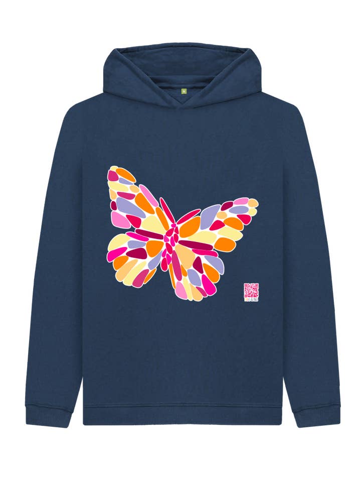 Roze vlinderhoodie voor kinderen voor wholesale door Dodo & Pals