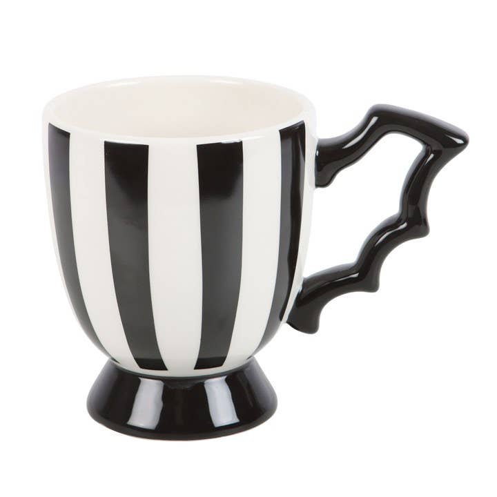 Something Different Wholesale - Wholesale Coffee Mug - Gothic Striped Bat Wing Halloween Teacup1