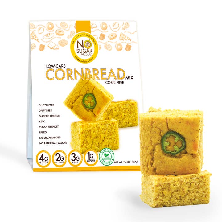 No Sugar Aloud LLC - Wholesale Cornbread Mix - Low Carb Cornbread Mix - Corn Free