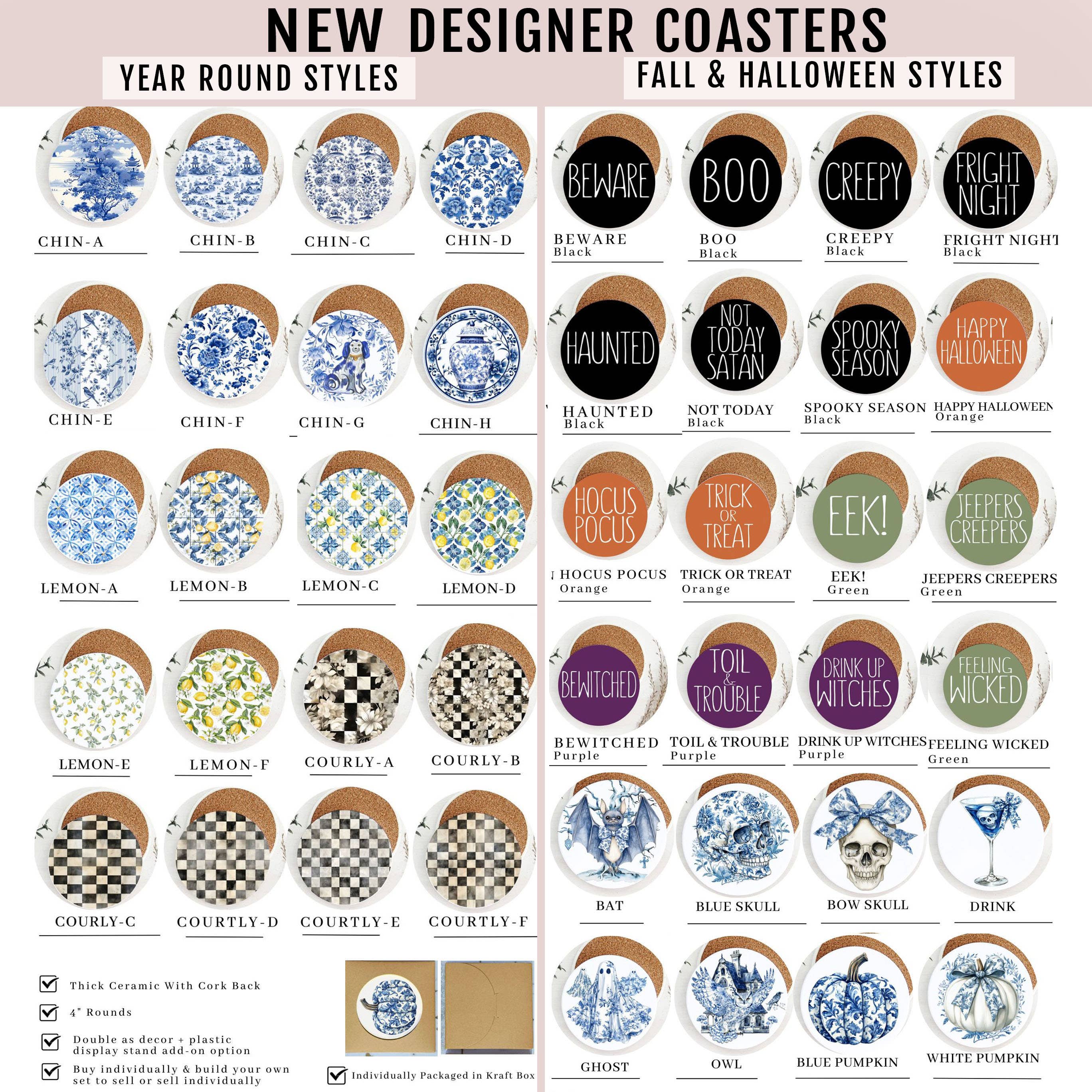 Gia Roma - Wholesale Onderzetters - Chinoiserie Halloween Onderzetters, Luxe Herfst Huisdecoraties151