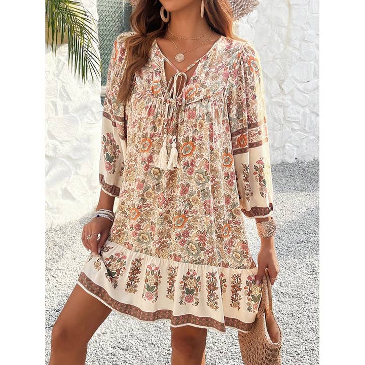 Mapcie - Wholesale Dress - Women's - Vintage Bohemian MINI DRESS