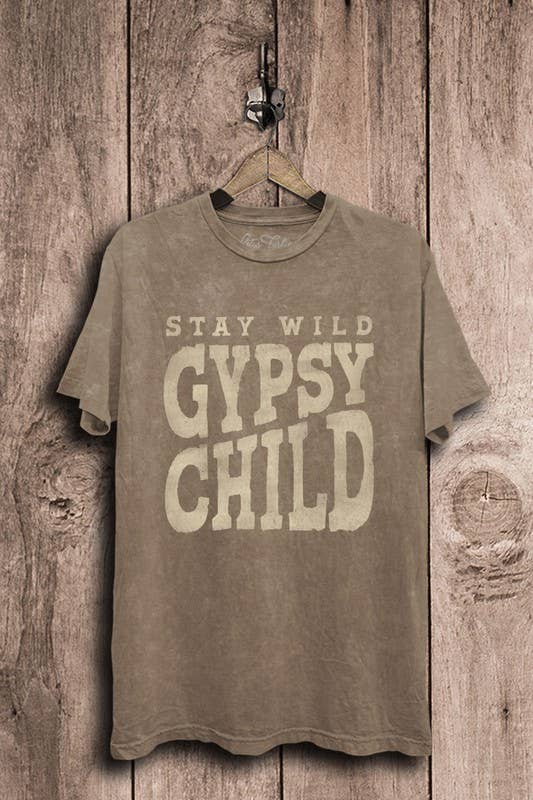 Lotus Fashion Collection - Wholesale Screen Printed T-Shirt - Women's - Stay Wild Gypsy Child Graphic Top5