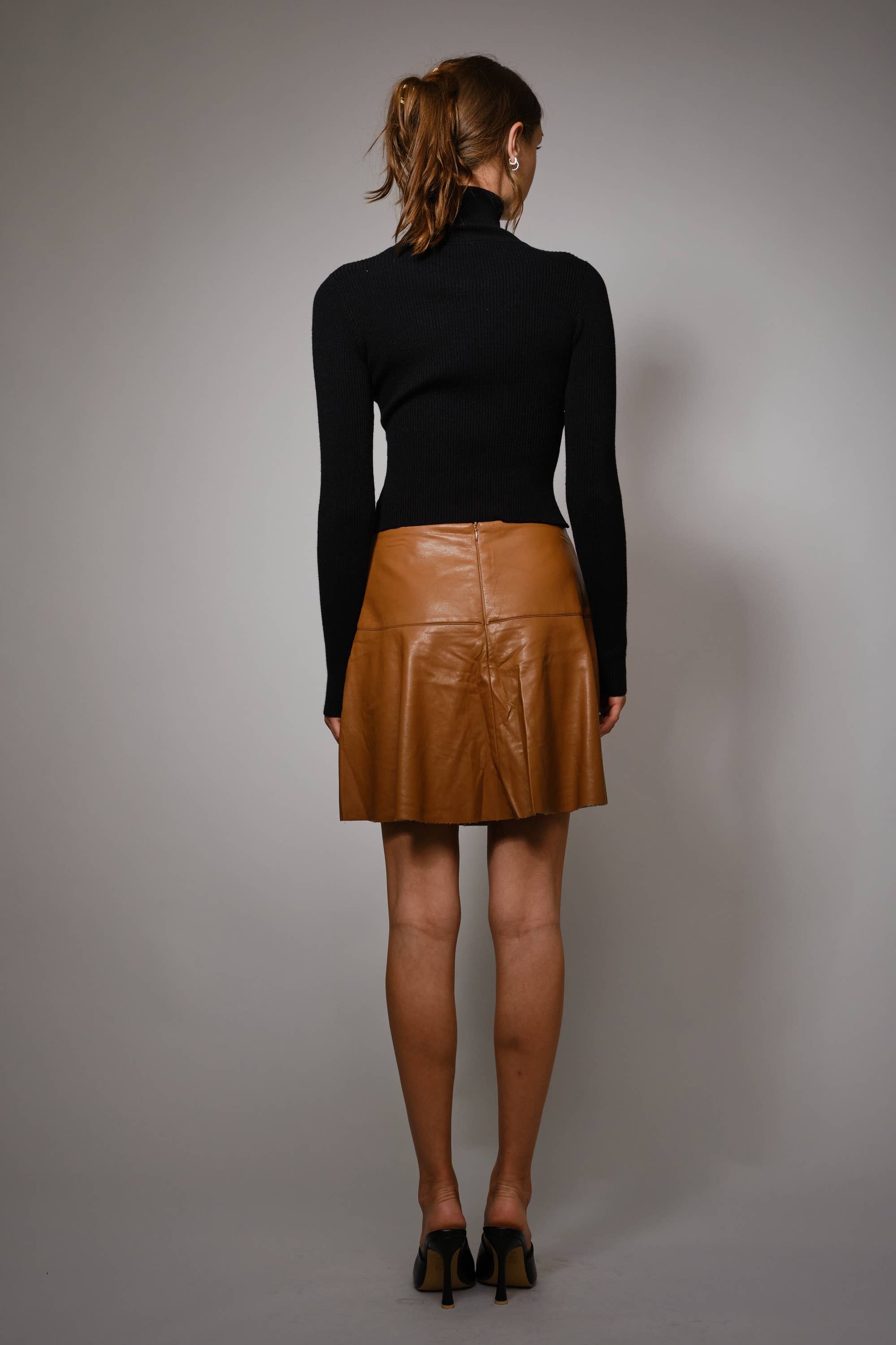 Blue B - Wholesale Skirt - Women's - 99581S - Western Buckle Faux Leather Skort9