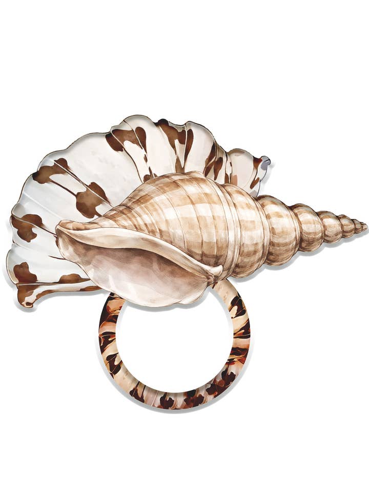 Acrylservetringen in schelpvorm (set van 6) voor wholesale door Sobre Meza