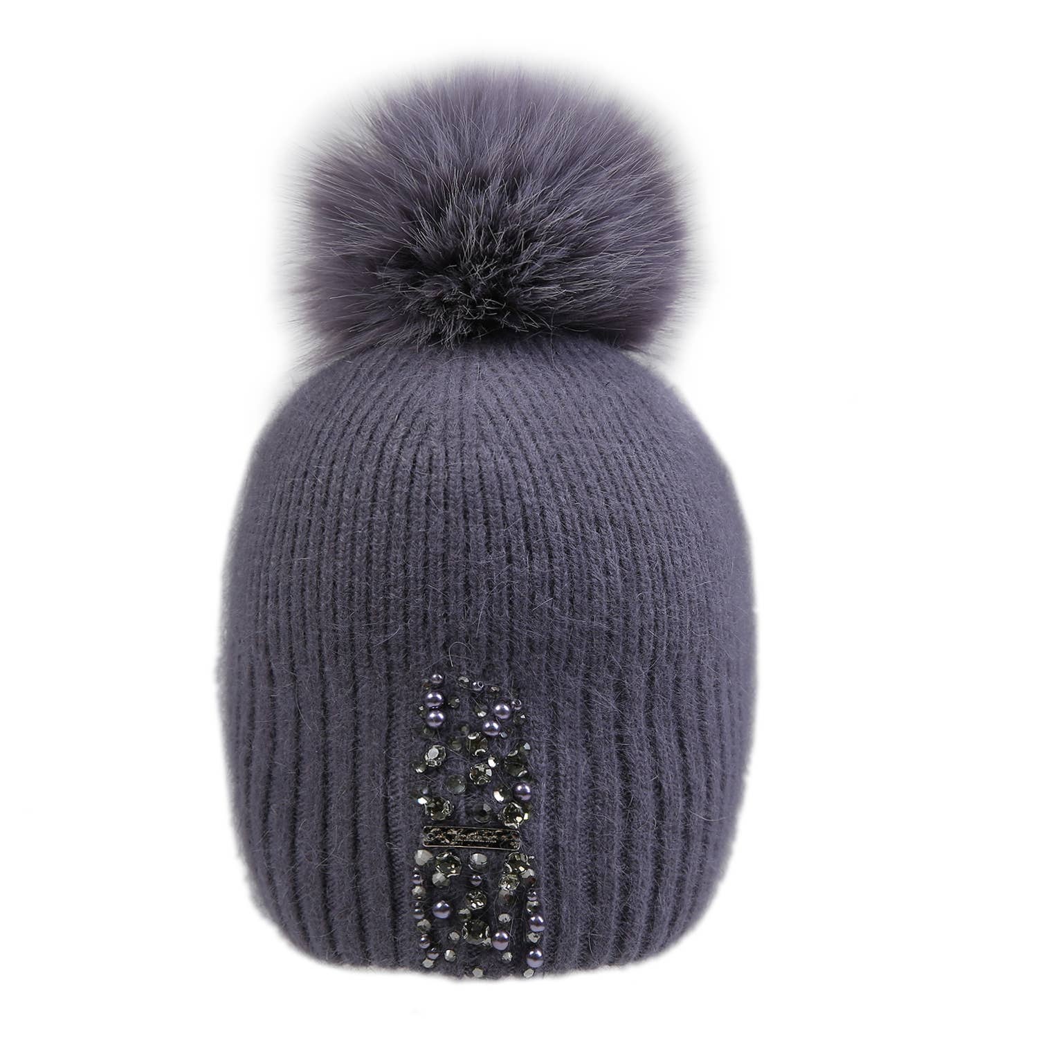 PEACH ACCESSORIES - Vente Bonnet – femme - Chapeau à pompon avec accent perlé décoratif SD12016