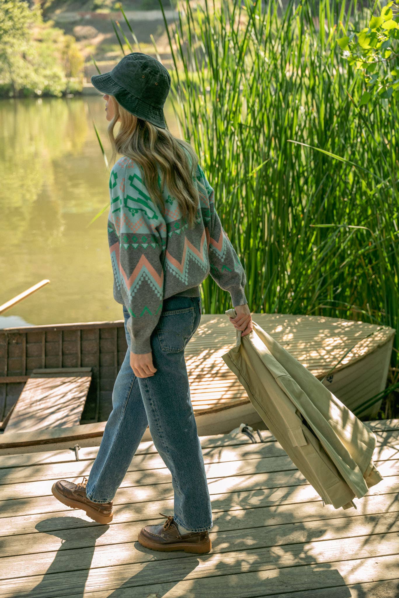 Burgundy Multi GEOMETRIC KNIT MOCK NECK HALF ZIP PULLOVER SWEATER MSW10885 for wholesale on Faire23