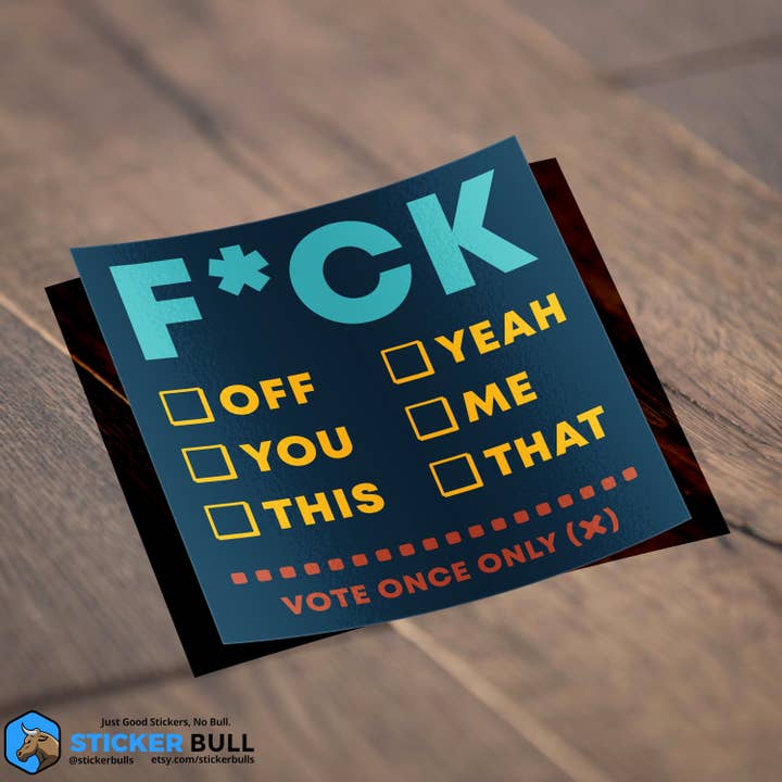 Sticker Bull - Vendita all'ingrosso Adesivo - Adesivo grafico F* ck, adesivo per adulti, adesivo meme, regalo strano, divertente adesivo in vinile impermeabile per bottiglia d'acqua, hydroflask, laptop5