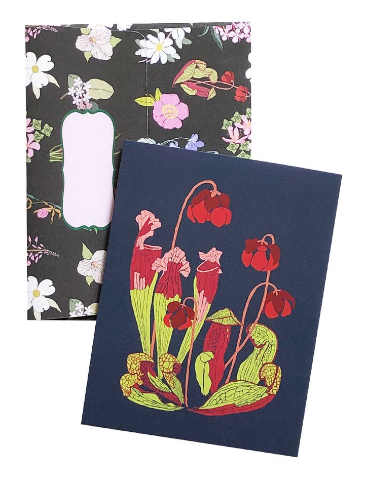 Carte de vœux A2 de Terre-Neuve-et-Labrador Pitcher Plant pour la vente par Artistry Cards