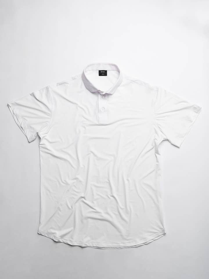 BRISK - Wholesale Polo – Men’s - White Performance Jersey 4 Way Super Stretch Polo Half Sleeves Shirt - Wrinkle Free2