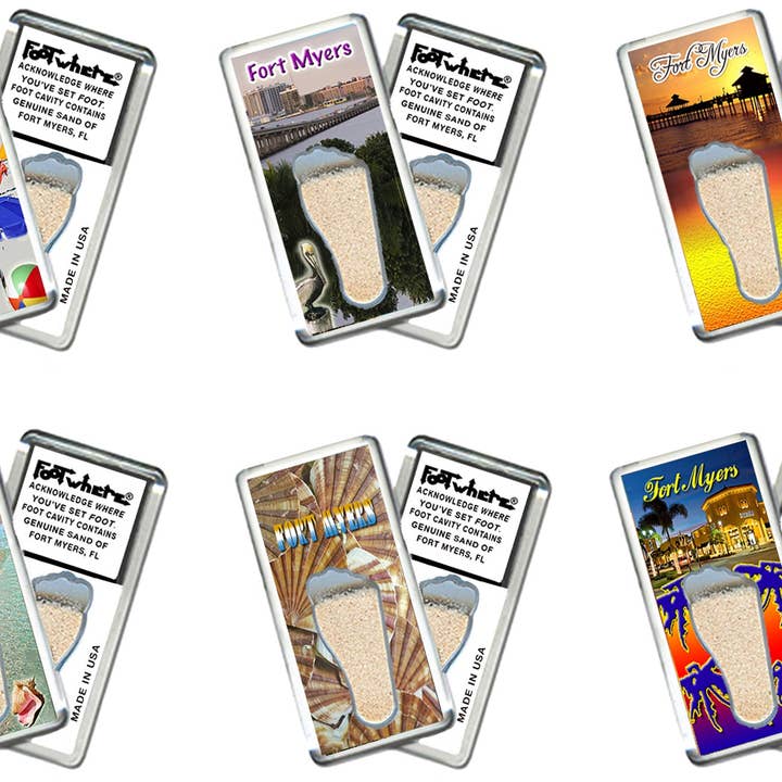 Fort Myers FootWhere® Souvenir Magnet. 72 pieces/ 6 assorted styles. for wholesale by FootWhere- USA Group, Inc.